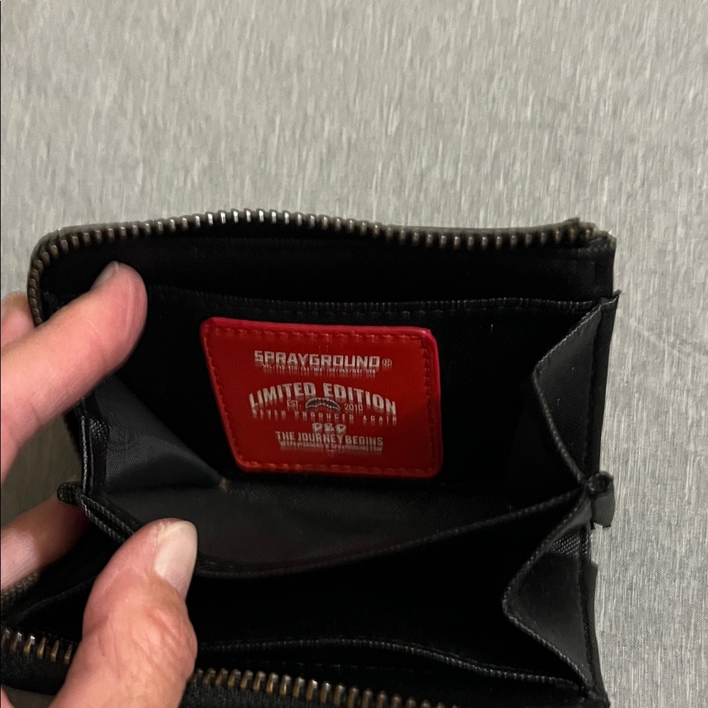 Sprayground Black Wallet with Red & White Shark Bite Graphic - Picture 4 of 8